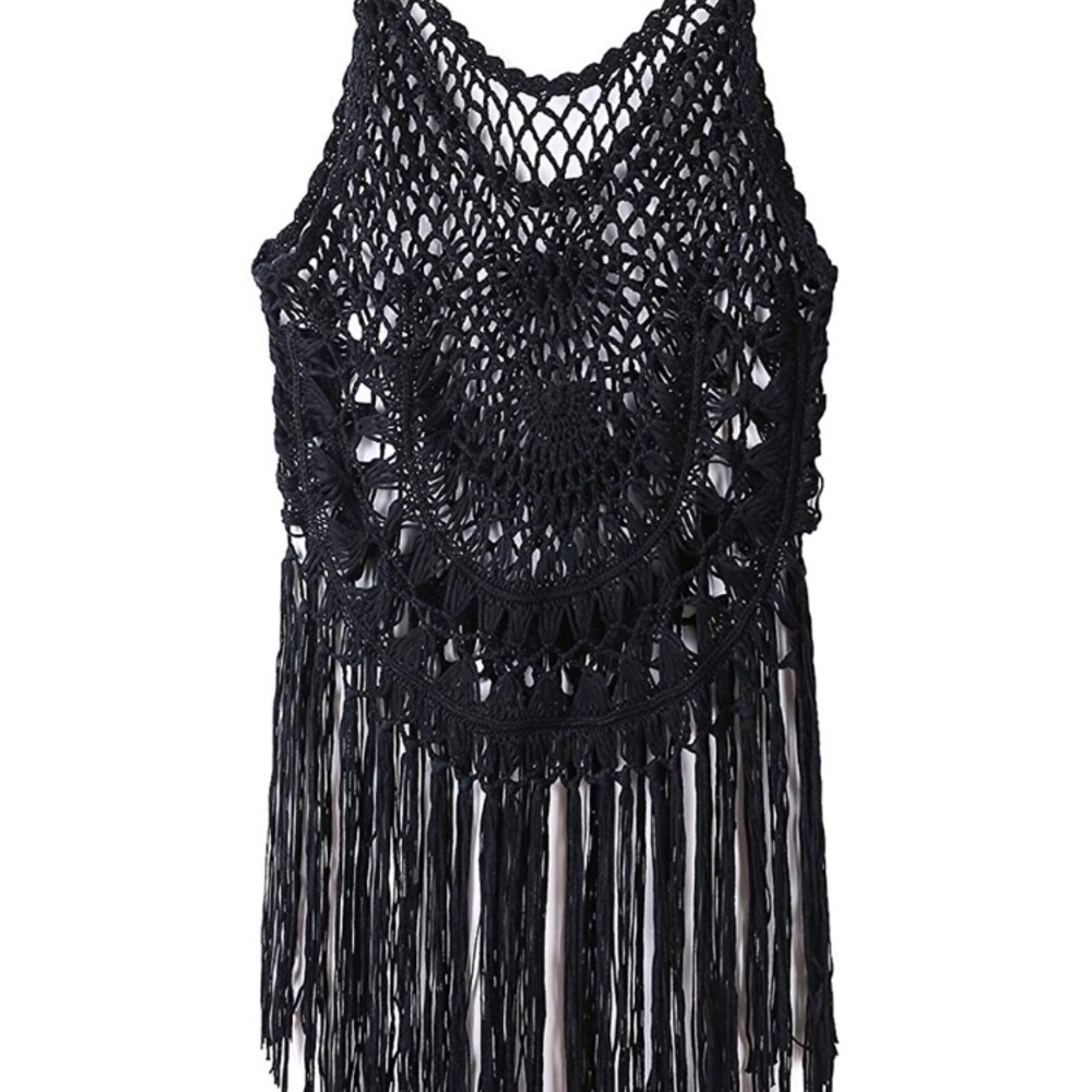 Crochet Swimsuit Coverup 🖤 - Picture 7 of 8